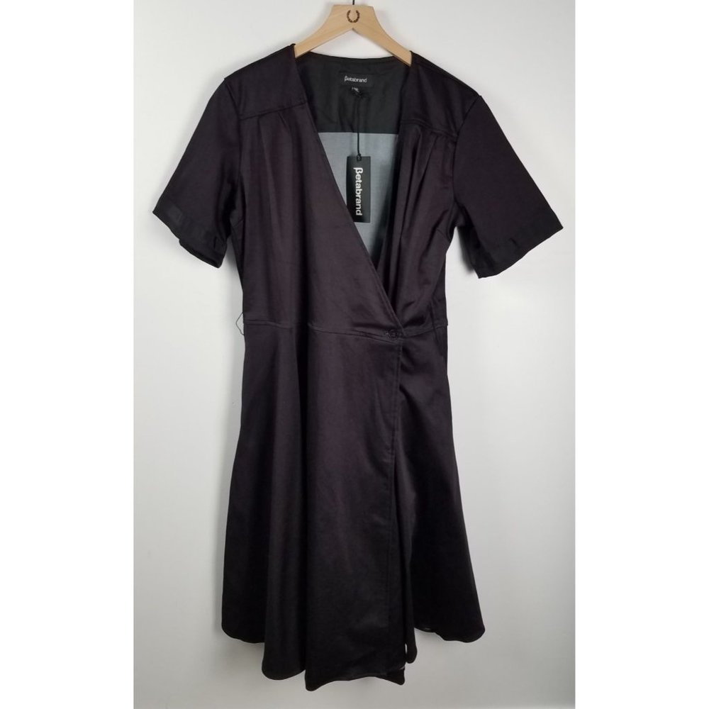 Betabrand Women's Sz. 2XL Carol Jean Indigo Short Sleeve Wrap Dress AS IS